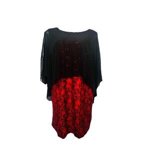 Scarlett Women’s Sparking Red black Evening Party Dress Plus Size 20W Glam New